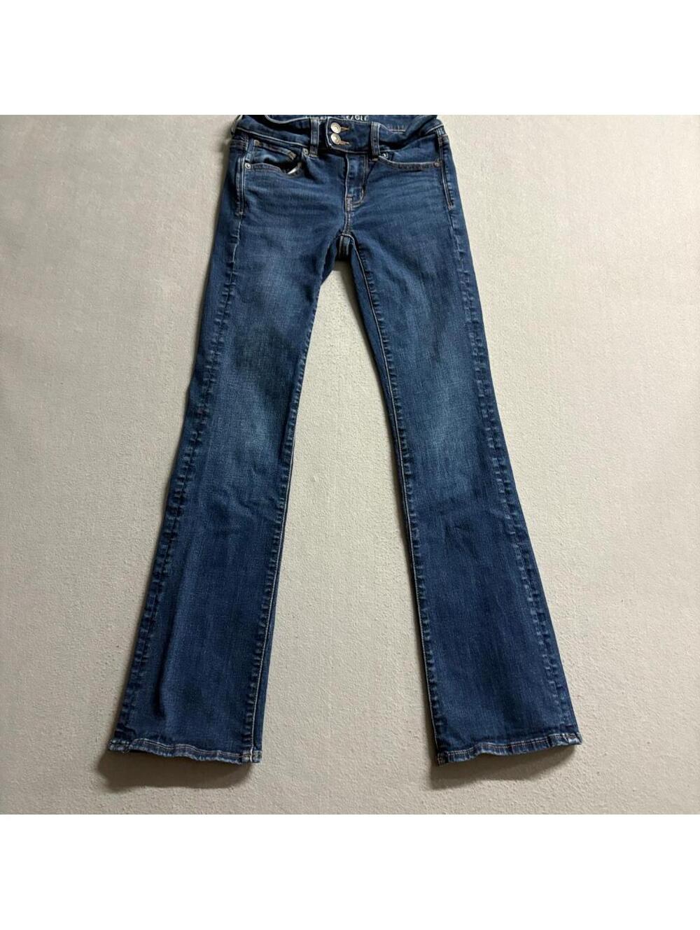 American Eagle Kick Boot Jeans Womens Size 2 Regular Next Level Stretch Blue